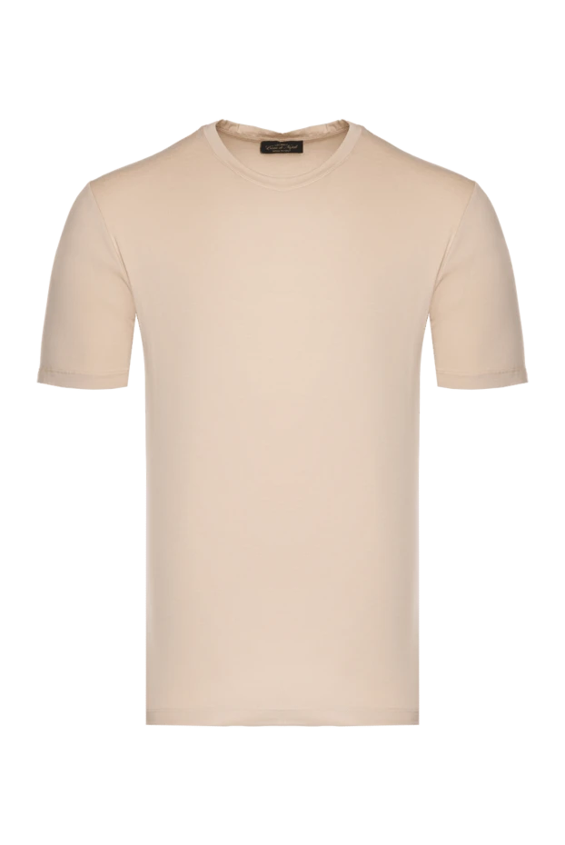 Cesare di Napoli man men's beige cotton and elastane t-shirt купить с ценами и фото 175620 - photo 1