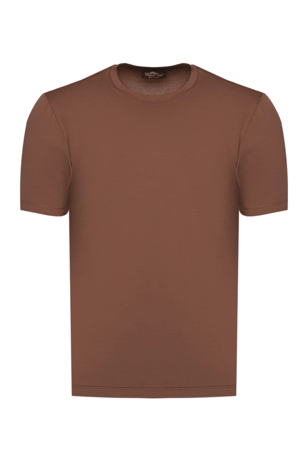 Cesare di Napoli man t-shirt made of cotton and elastane, brown for men купить с ценами и фото 175621 - photo 1