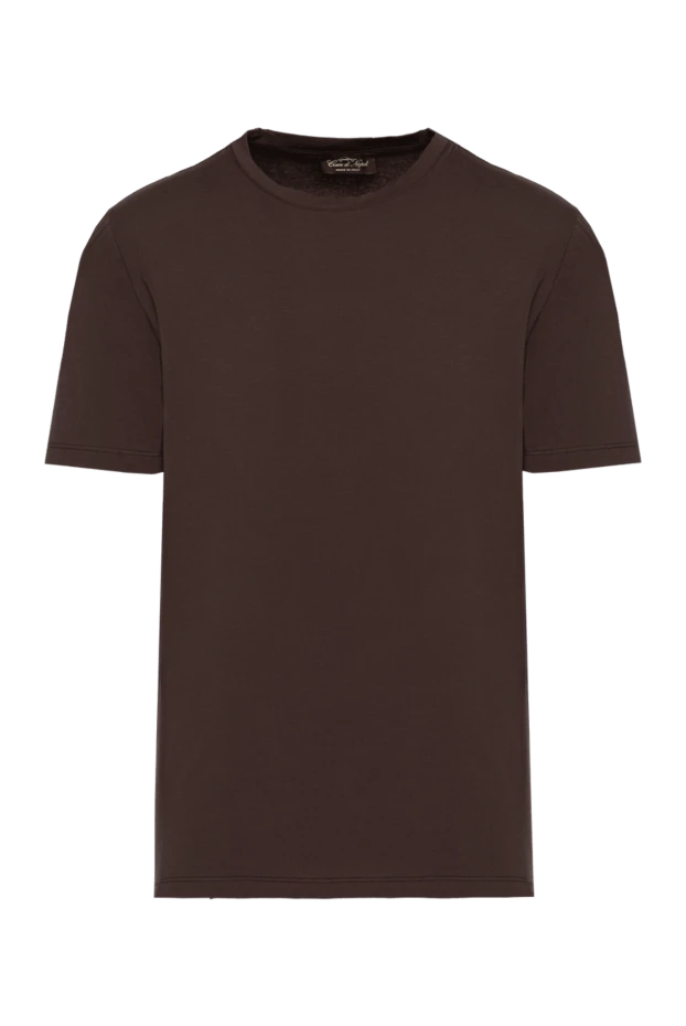 Cesare di Napoli man t-shirt made of cotton and elastane, brown for men купить с ценами и фото 175622 - photo 1