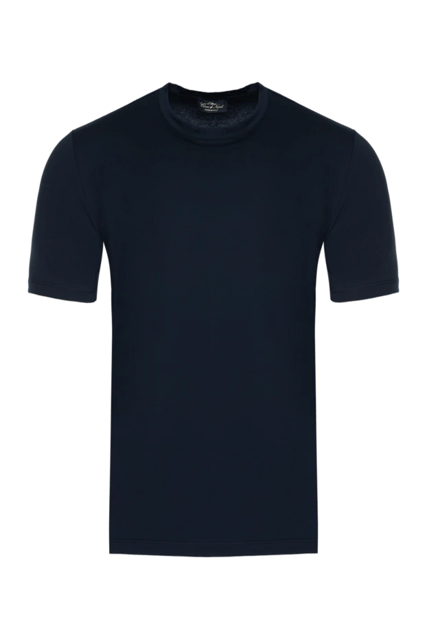 Cesare di Napoli man blue cotton and elastane t-shirt for men купить с ценами и фото 175624 - photo 1