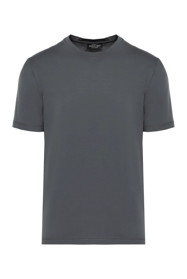 Cesare di Napoli man gray cotton and elastane t-shirt for men купить с ценами и фото 175625 - photo 1