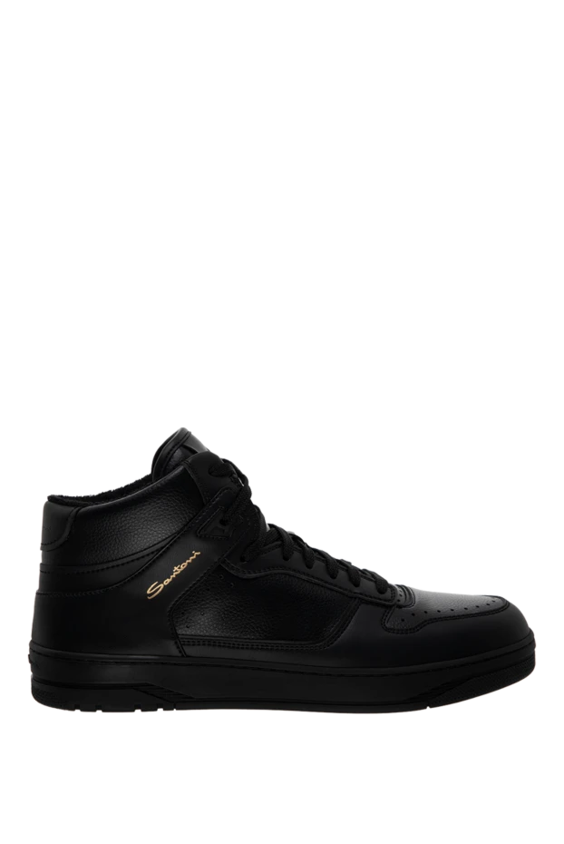 Santoni man black leather sneakers for men купить с ценами и фото 175636 - photo 1