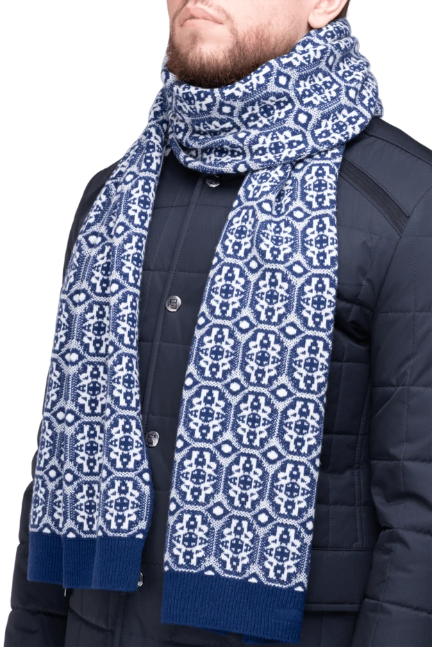 Stefano Ricci ерлерге арналған көк кашемир шарфы 175638 - фото 2