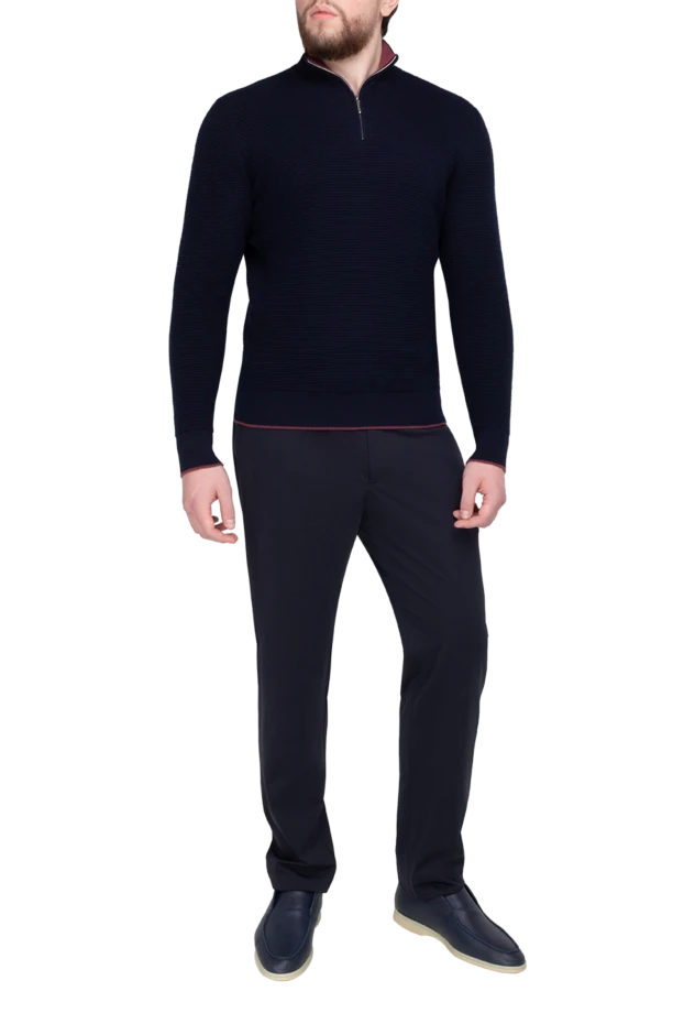 Stefano Ricci джемпер из кашемира и шелка мужской синий 175643 - photo 1