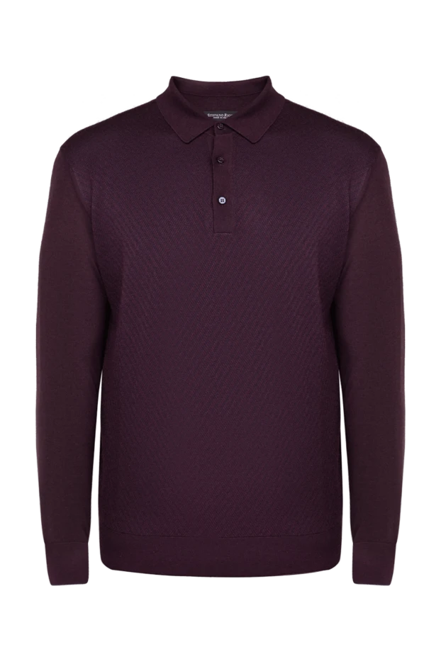 Stefano Ricci поло с длинным рукавом из кашемира и шелка мужское бордовое с длинным рукавом 175648 - фото 1