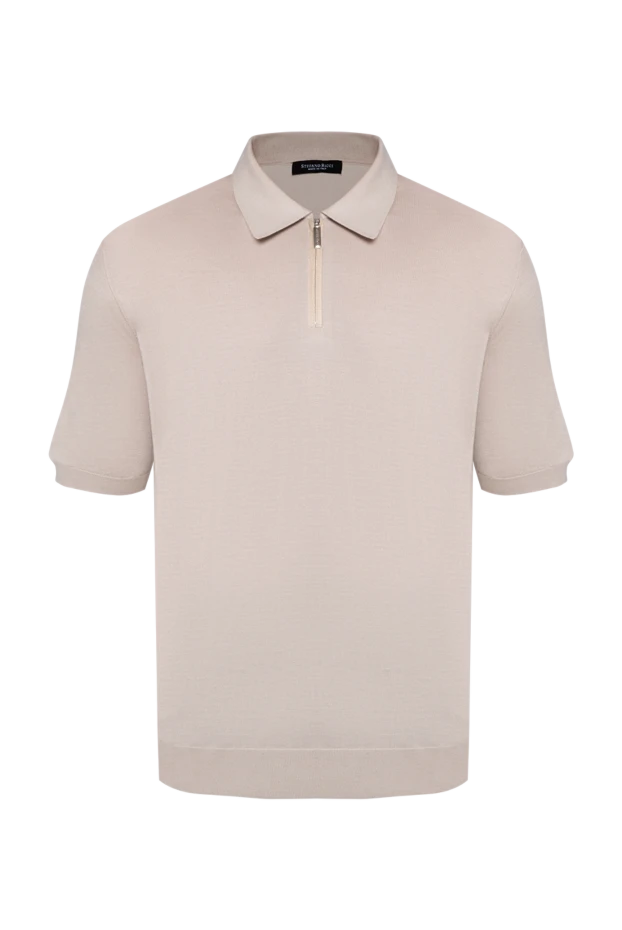 Stefano Ricci поло с длинным рукавом из шелка мужское бежевое с длинным рукавом 175661 - фото 1