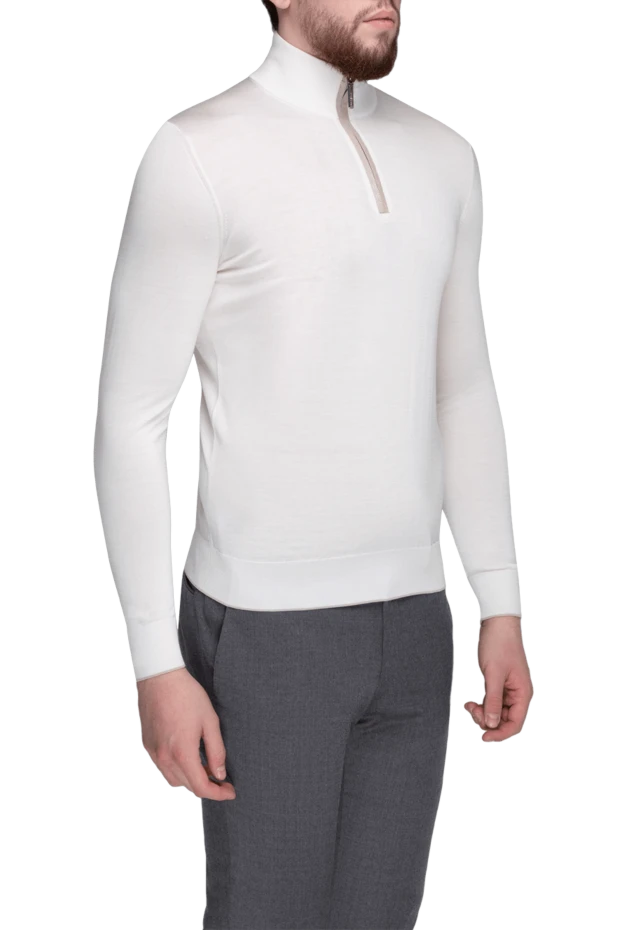 Тройер шелковый мужской белый - фото 2