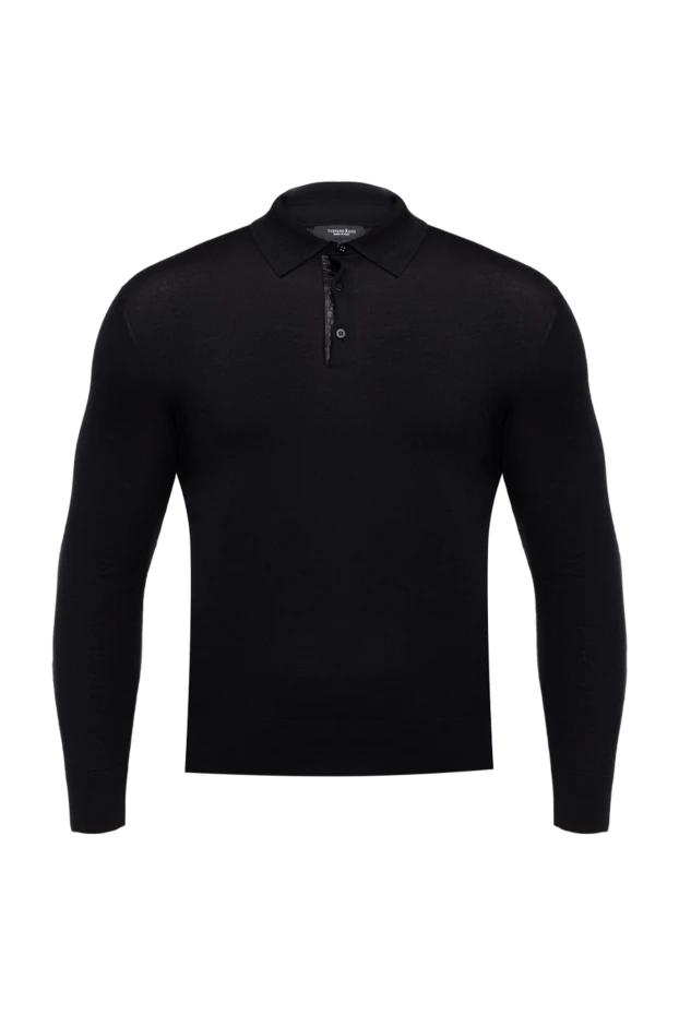 Stefano Ricci поло с длинным рукавом из кашемира и шелка мужское черное с длинным рукавом 175663 - фото 1