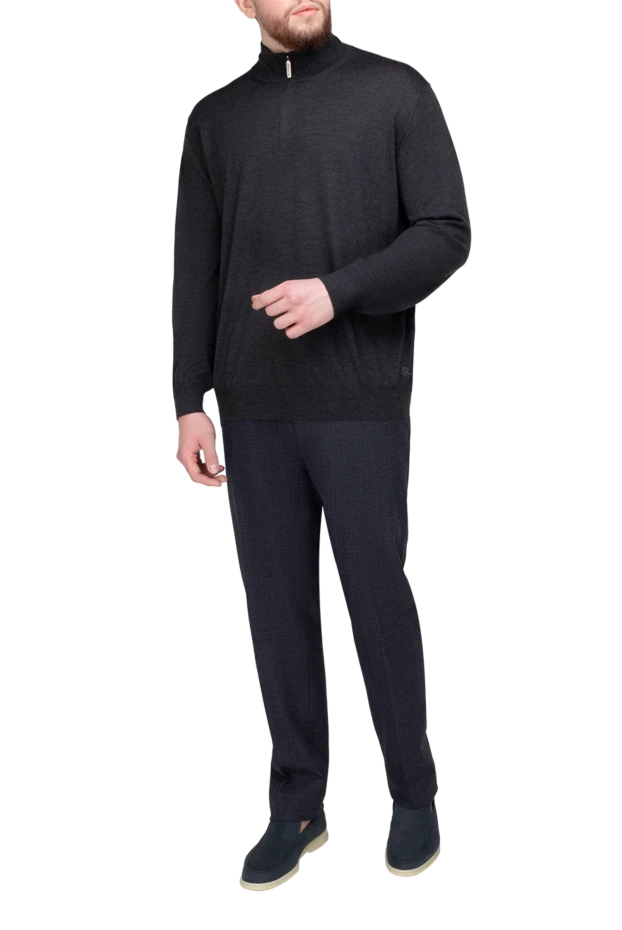 Stefano Ricci тройер из кашемира и шелка мужской серый 175664 - фото 2