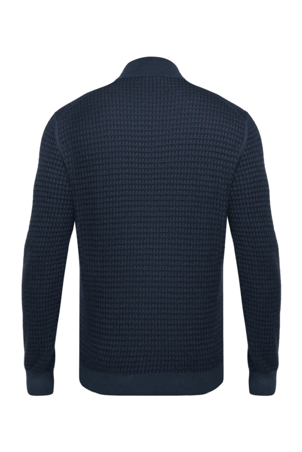 Тройер из кашемира и шелка мужской синий в мелкую клетку - photo 2