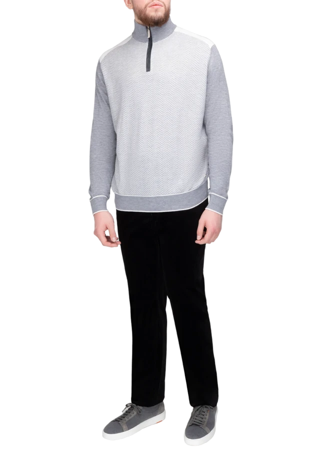 Stefano Ricci тройер из кашемира и шелка мужской серый 175666 - фото 2