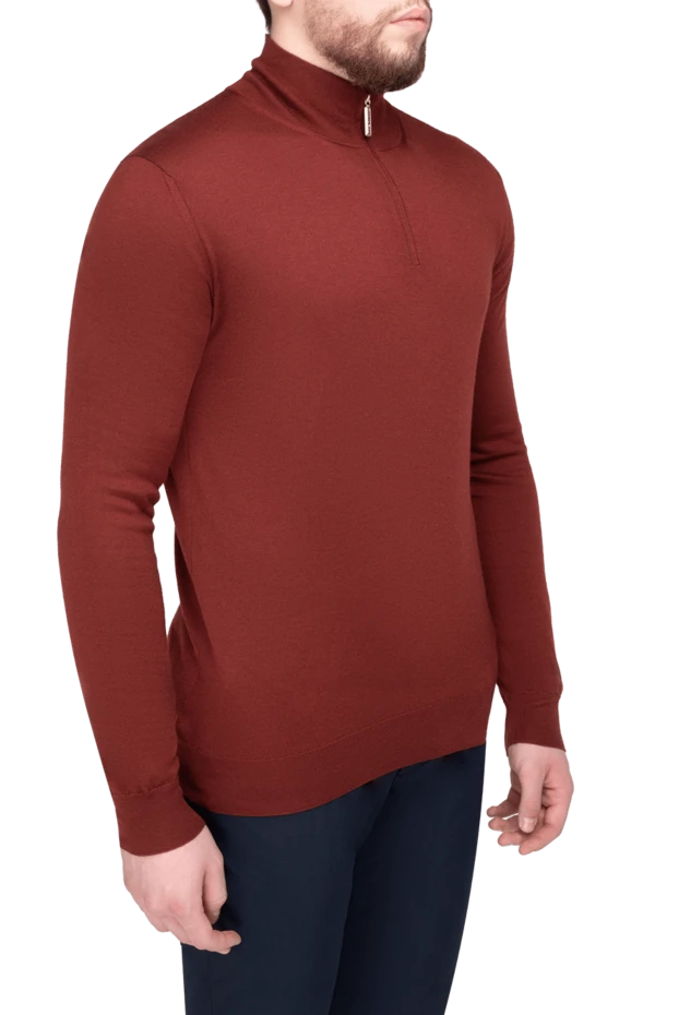 Stefano Ricci тройер из кашемира и шелка мужской бордовый 175667 - фото 3