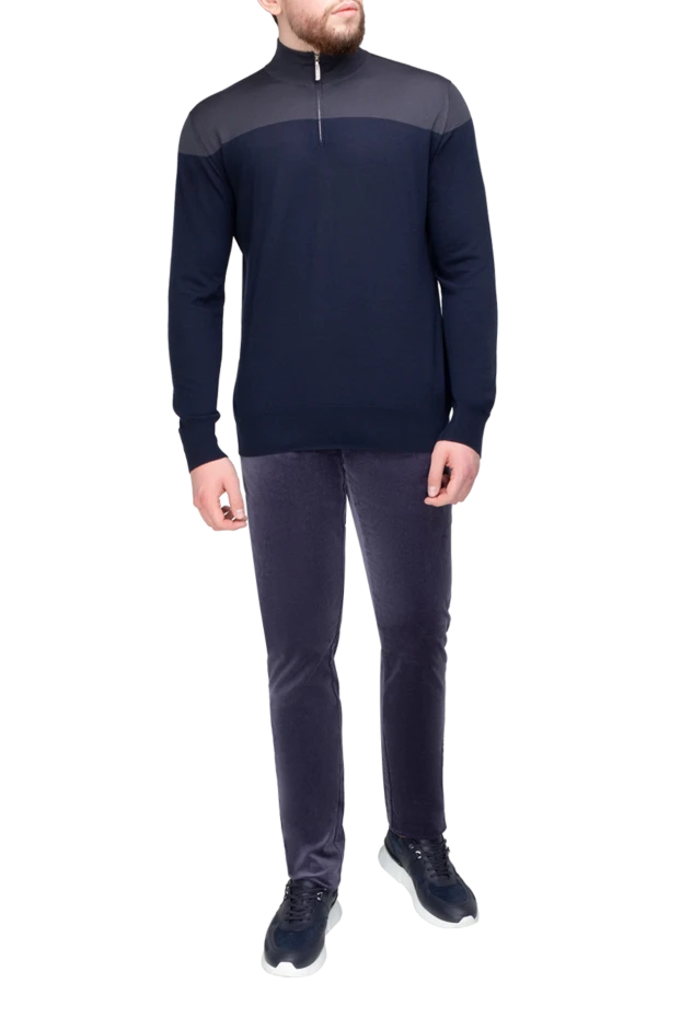 Stefano Ricci тройер из кашемира мужской синий 175668 - фото 2