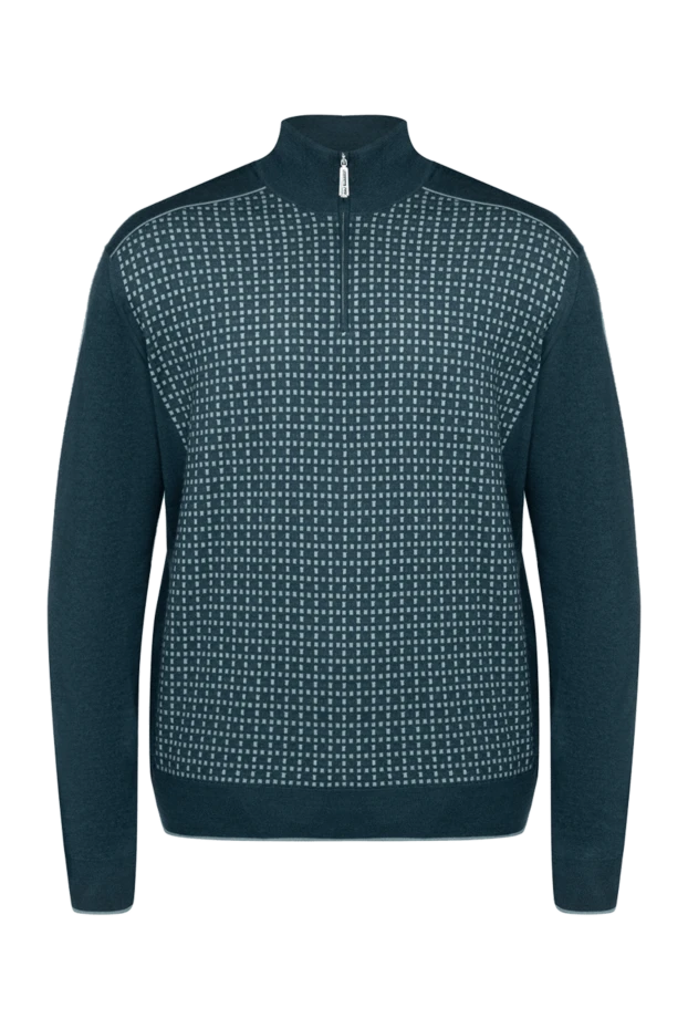 Тройер из кашемира и шелка мужской зеленый - фото 1