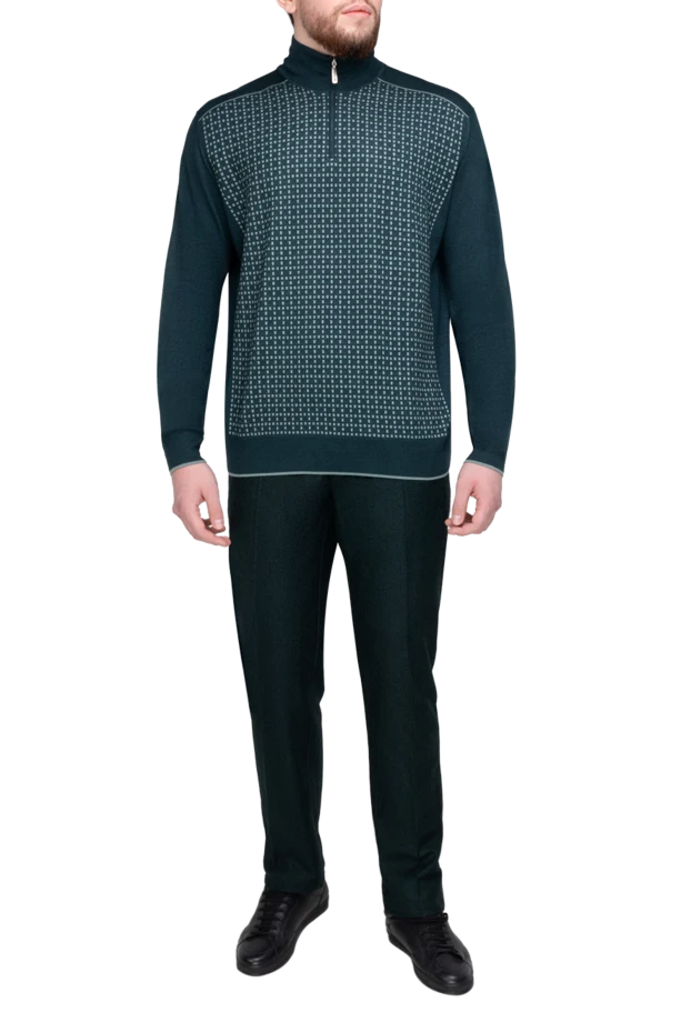 Stefano Ricci тройер из кашемира и шелка мужской зеленый 175672 - фото 2