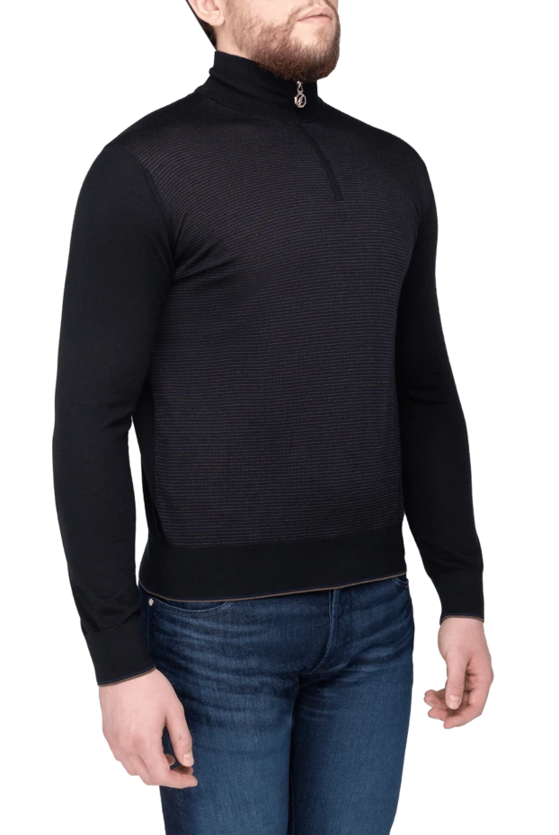 Stefano Ricci тройер из тонкого трикотажа с воротником-стойкой и лаконичным дизайном 175676 - фото 3