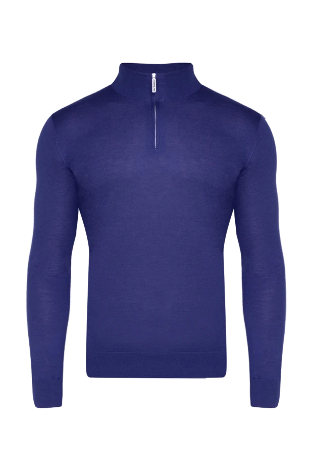 Stefano Ricci тройер с воротником на молнии из кашемира и шелка темно-синего цвета 175679 - фото 1