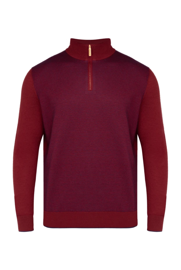 Stefano Ricci тройер из кашемира и шелка мужской красный на молнии 175683 - фото 1