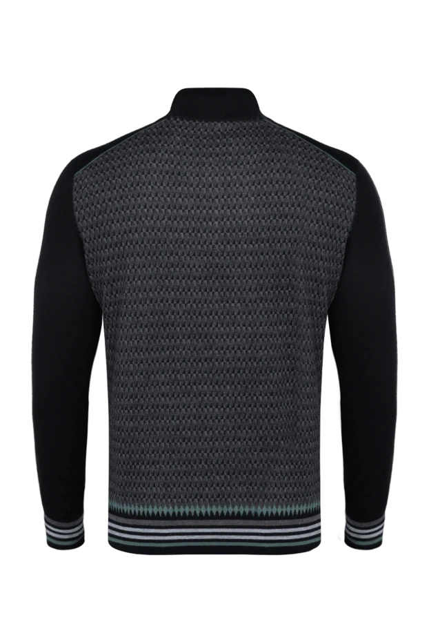 Мужской тройер из шерсти с фактурным орнаментом и стойкой - фото 2
