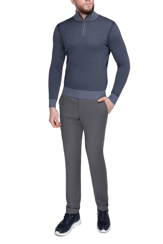 Stefano Ricci тройер из кашемира и шелка мужской серый 175688 - фото 2