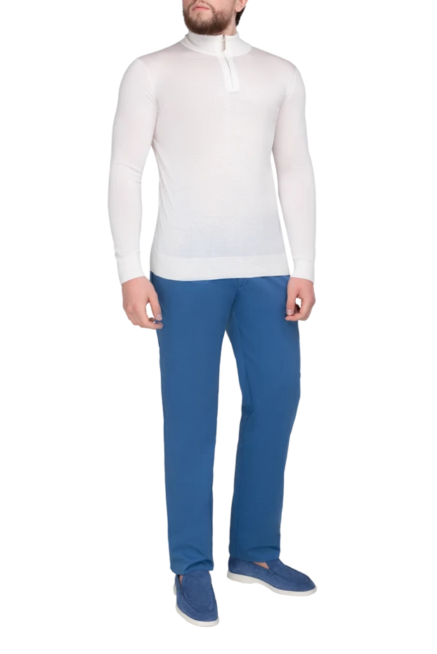 Stefano Ricci тройер из кашемира и шелка мужской белый 175690 - фото 2