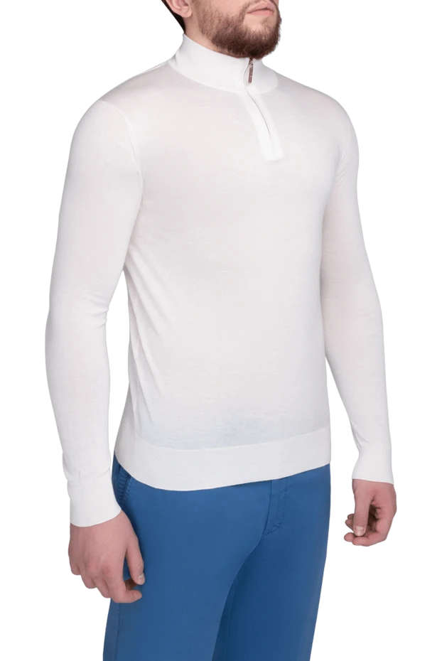 Stefano Ricci тройер из кашемира и шелка мужской белый 175690 - фото 3