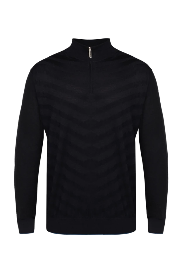 Тройер из кашемира и шелка мужской черный. - фото 1