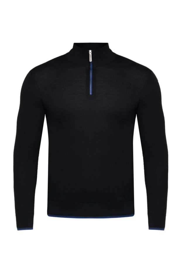 Тройер из кашемира и шелка мужской черный на молнии - фото 1