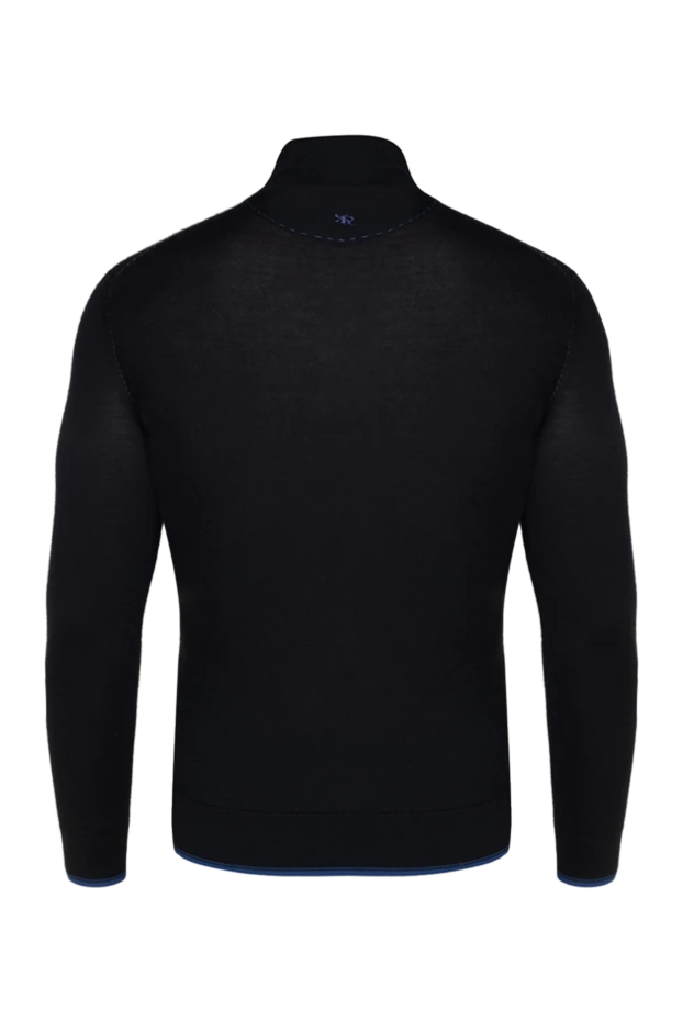 Тройер из кашемира и шелка мужской черный на молнии - фото 2