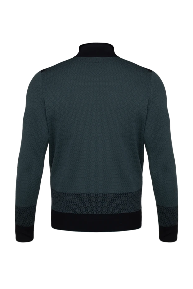 Тройер мужской двухцветный с рельефной вязкой и молнией на груди - фото 2