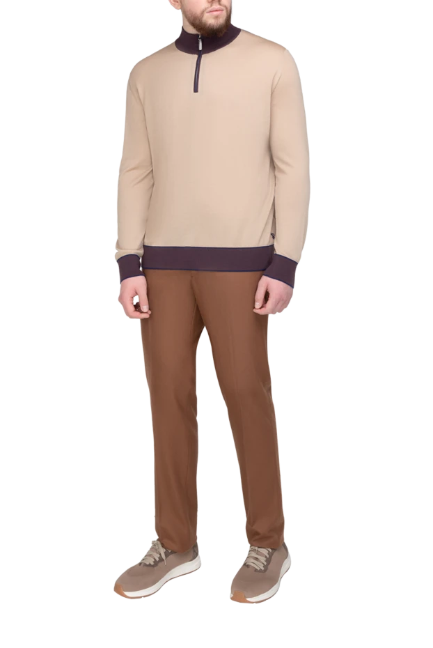 Stefano Ricci тройер из кашемира мужской бежевый 175698 - фото 2
