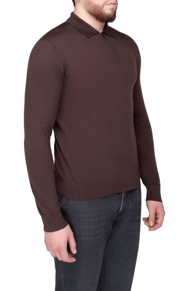 Stefano Ricci ерлерге арналған қара ұзын жең кашемир және жібек поло 175702 - фото 3