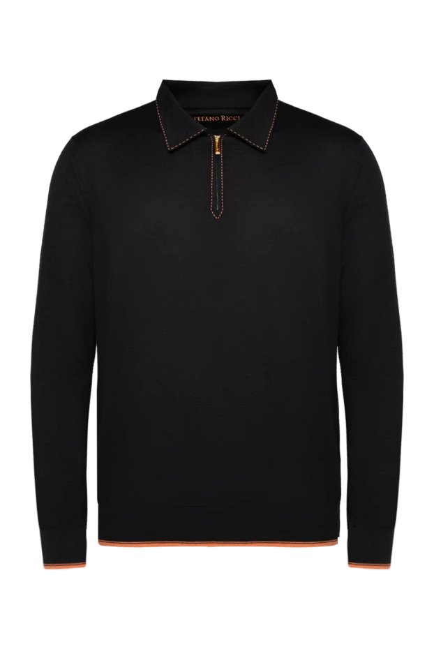 Stefano Ricci ерлерге арналған қара ұзын жең кашемир және жібек поло 175710 - фото 1