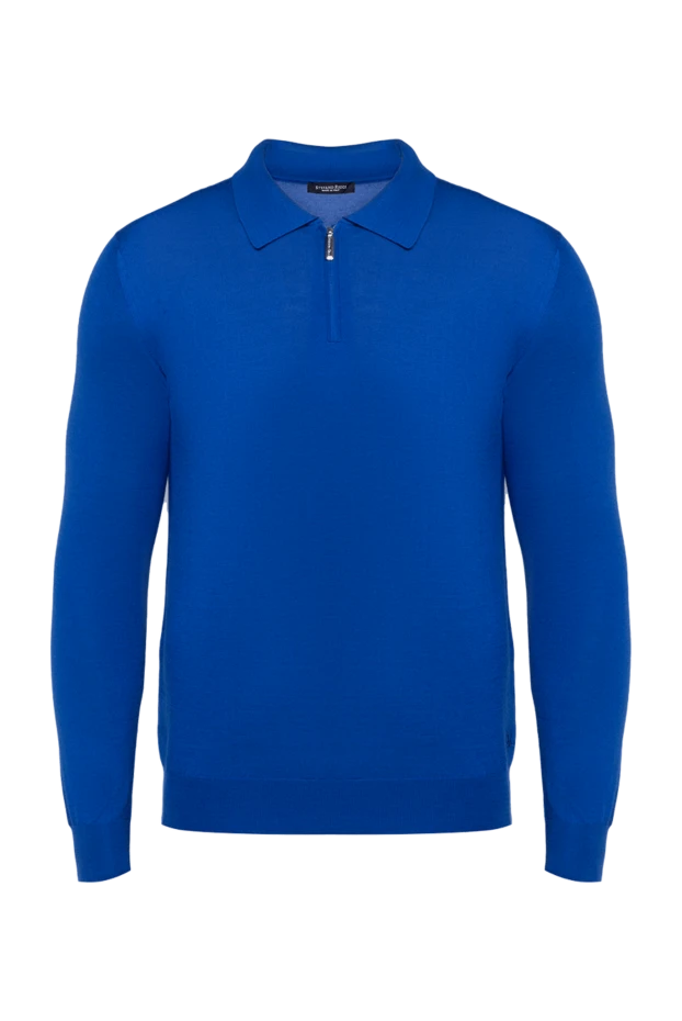 Stefano Ricci ерлерге арналған көк түсті ұзын жең кашемир және жібек поло 175713 - фото 1