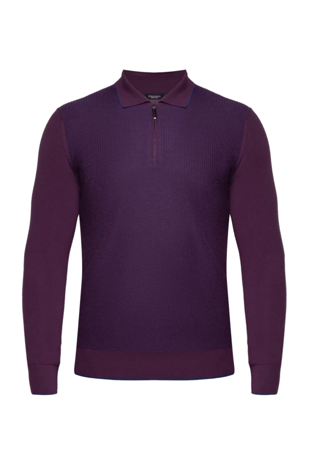 Stefano Ricci ерлерге арналған ұзын жеңді кашемир және жібек поло, күлгін 175716 - фото 1