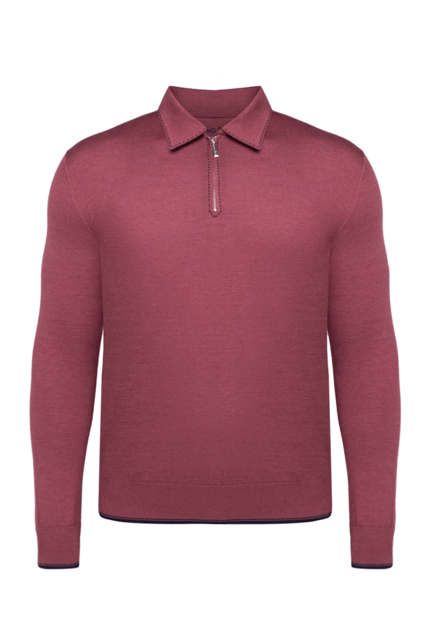 Long-sleeved cashmere and silk polo for men pink - photo 1