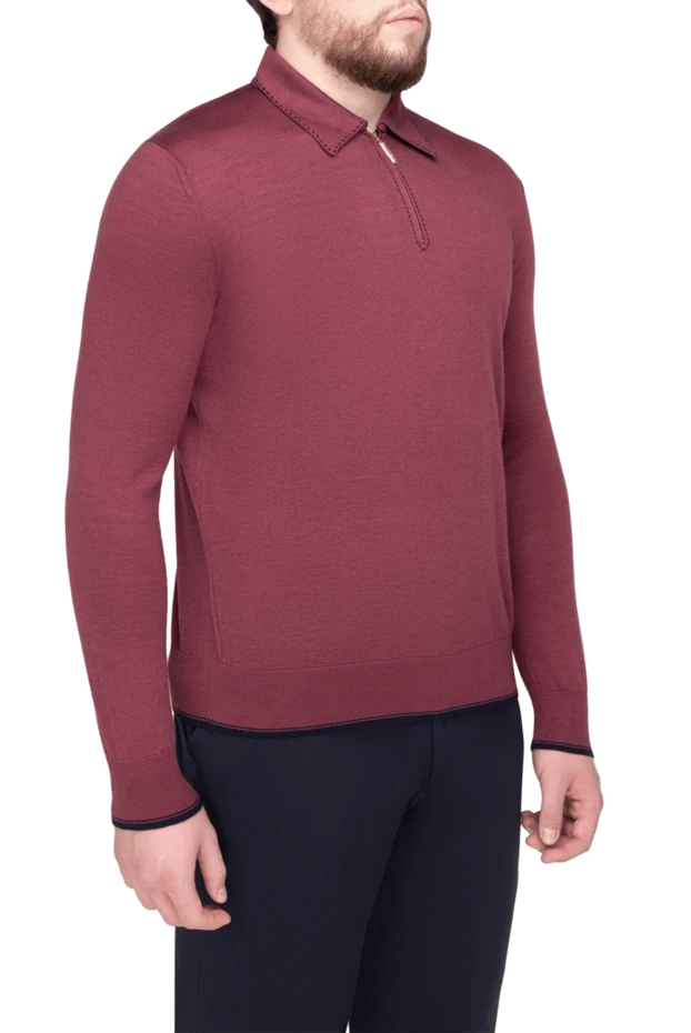 Stefano Ricci ерлерге арналған ұзын жеңді кашемир және жібек поло, қызғылт түсті 175717 - фото 3