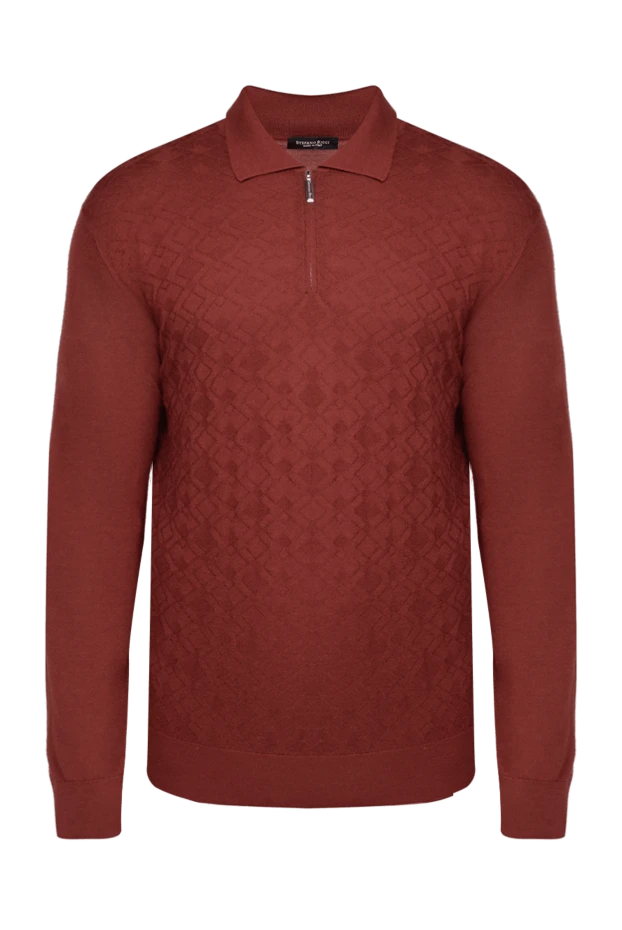 Stefano Ricci ерлерге арналған қызыл ұзын жең кашемир және жібек поло 175718 - фото 1