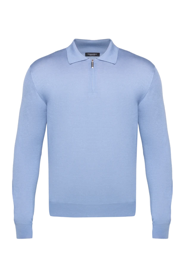 Stefano Ricci поло с длинным рукавом из кашемира и шелка мужское синее с длинным рукавом 175720 - фото 1