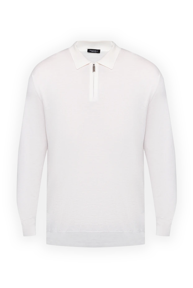 Stefano Ricci ерлерге арналған ақ ұзын жең кашемир және жібек поло 175724 - фото 1