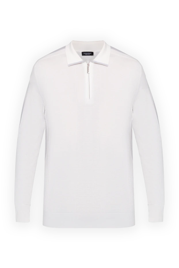 Stefano Ricci ерлерге арналған ақ ұзын жең кашемир және жібек поло 175725 - фото 1