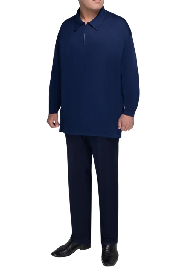 Stefano Ricci ұзын жеңді көк түсті ерлерге арналған жібек полосы 175726 - фото 2