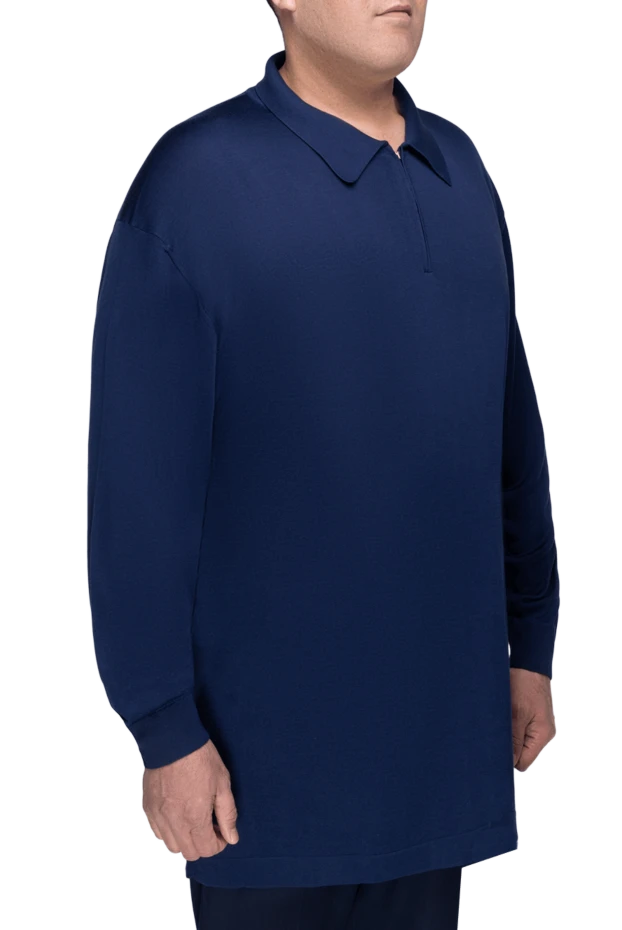 Stefano Ricci ұзын жеңді көк түсті ерлерге арналған жібек полосы 175726 - фото 3