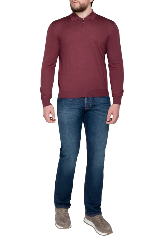 Stefano Ricci ерлерге арналған қоңыр ұзын жең кашемир және жібек поло 175727 - фото 2