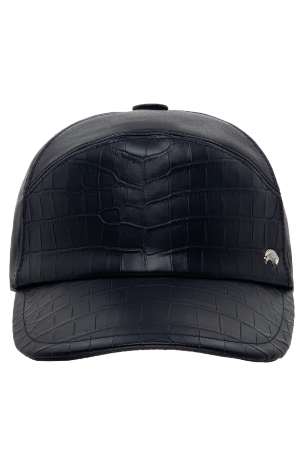 Blue alligator leather cap for men - photo 1