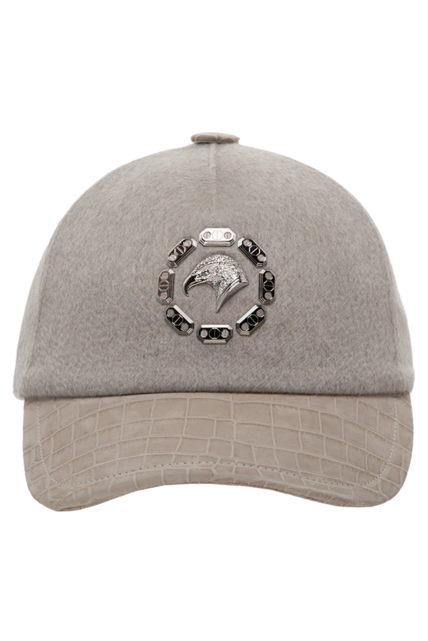 Stefano Ricci бежевый ерлер кашемирінен және аллигатордан жасалған қалпақ 175731 - фото 1