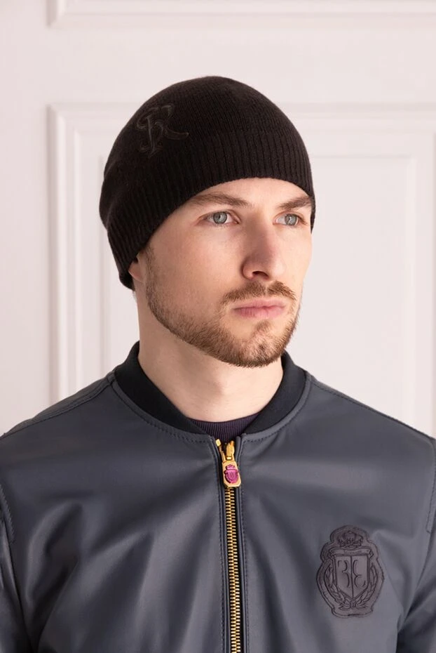 Ерлерге арналған қоңыр түсті кашемир қалпақ - фото 2