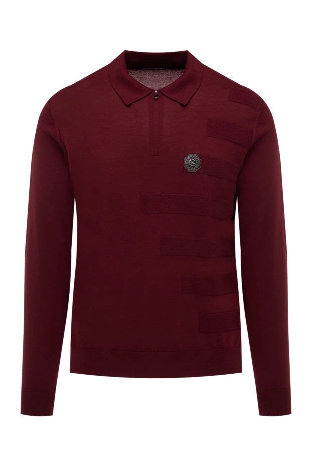 Stefano Ricci поло с длинным рукавом из шерсти мужское бордовое с длинным рукавом 175734 - фото 1
