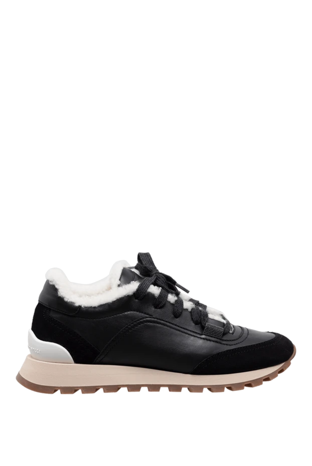 Әйелдерге арналған қара былғары кроссовкалар - фото 1