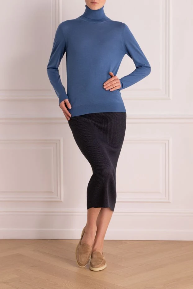 Юбка синяя женская - фото 2